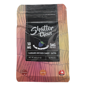 Euphoria Extracts - Blue Raspberry Shatter Chews -Sativa - 50mg - Euphoria Exctracts