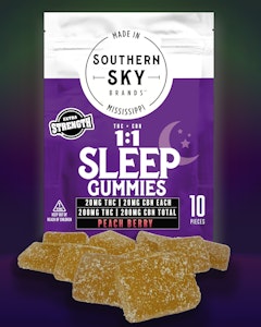 Southern Sky Brands - 1:1 THC:CBN 200mg Peach Berry Sleep Gummies