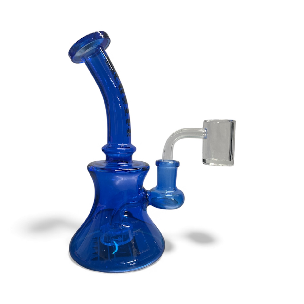 7" 7mm Blue Mini Electroplated Rig - Castle Glass