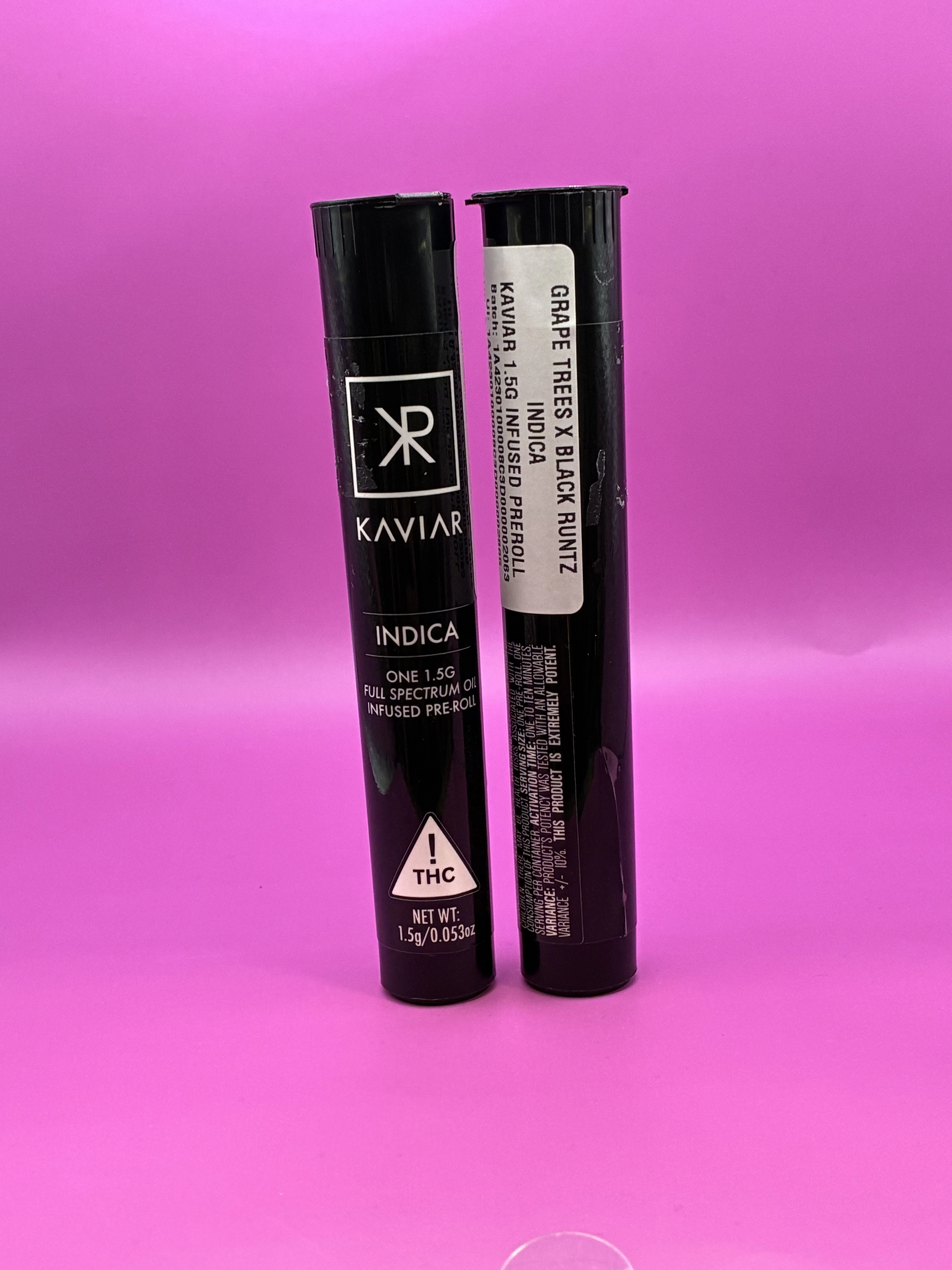 Muncheez - Kaviar - Grape Treez x Black Runtz Infused PreRoll 1.5g Main Image