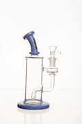12" Blue Cylinder Glass Rig - Haute