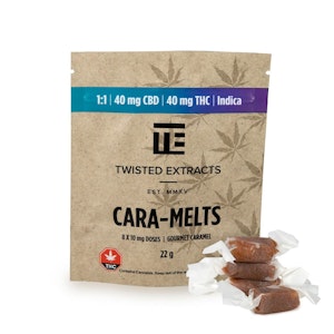 Twisted Extracts - Twisted Extracts Cara-Melts - (1:1) indica 80mg (8x10mg)