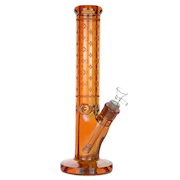 14" Amber - Luxe Patterned Straight Tube Bong - Arsenal