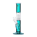 12" Teal OG Straight Tube Percolator Bong - Arsenal