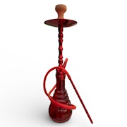 24" Red aluminum single Hose - Hookah