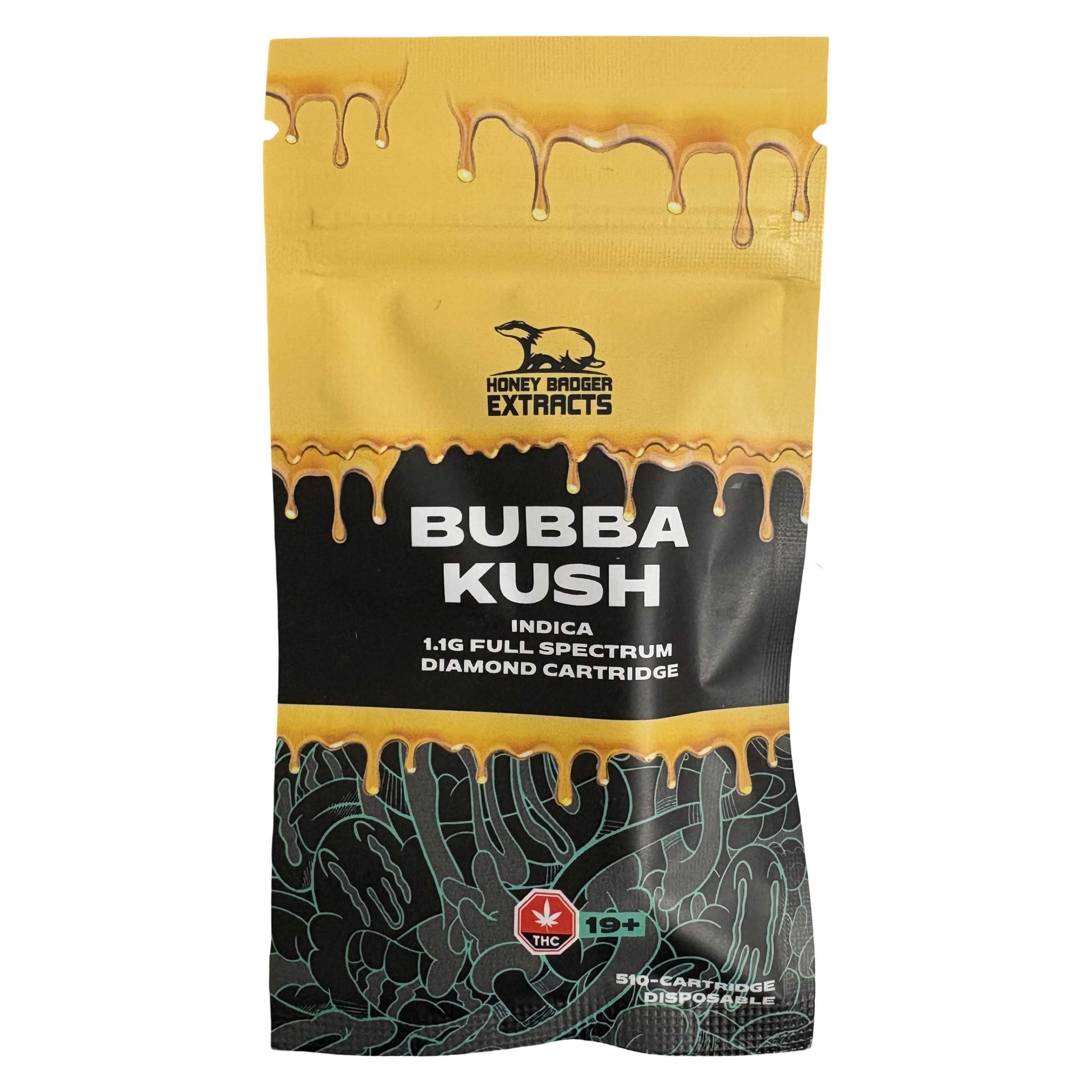 Bubba Kush Diamond Vape Cartridge - 1.1g - Honey Badger