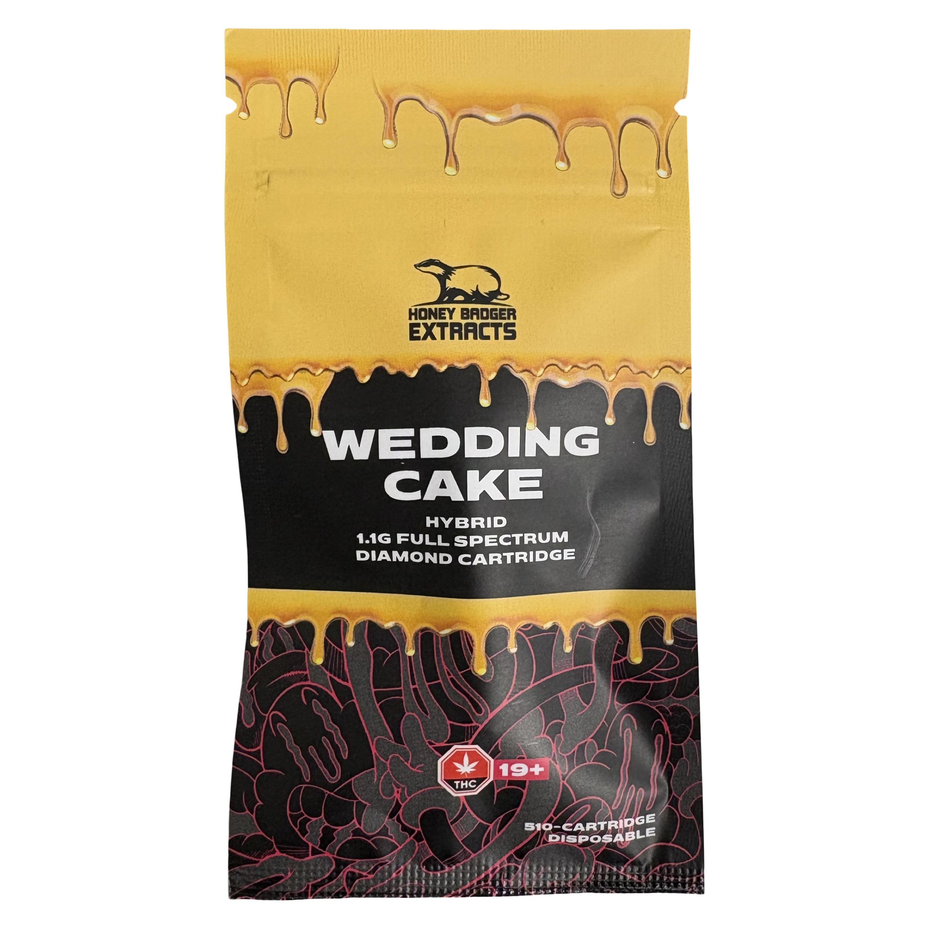 Honey Badger - Wedding Cake Diamond Vape Cartridge - 1.1g - Honey Badger Main Image